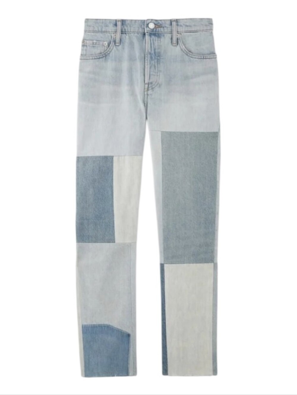 Everlane The ’90s Cheeky Mended Patchwork Straight Jean Light Wash